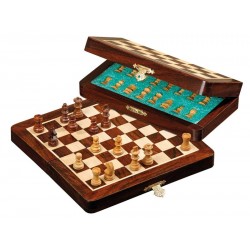 Jeu d'échecs de voyage magnétique en bois cases 19mm